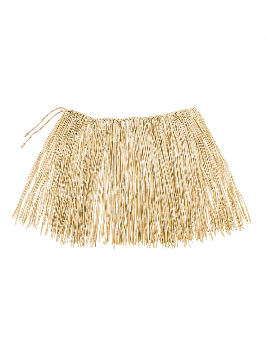 Jupe hawaïenne courte naturelle raphia adulte