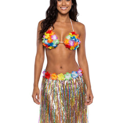 Jupe hawaïenne multicolore adulte