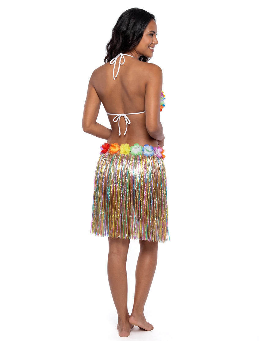 Jupe hawaïenne multicolore adulte