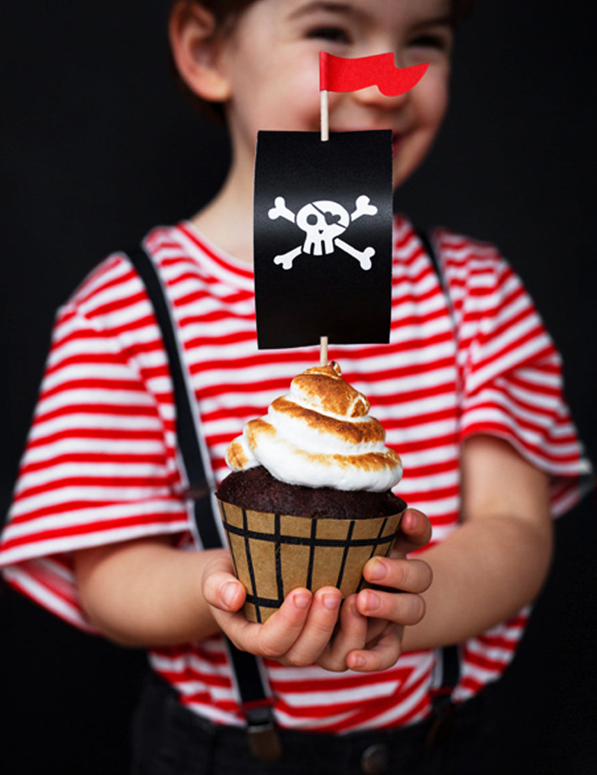Kit à cupcake fête de pirate 4,8 x 7,6 x 4,6 cm - 20 cm