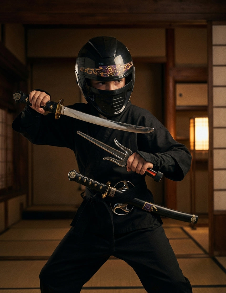 Kit accessoires armes et masque ninja enfant