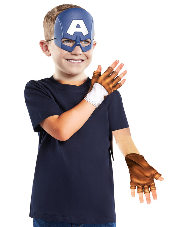 Kit accessoires masque et gants de Captain America enfant
