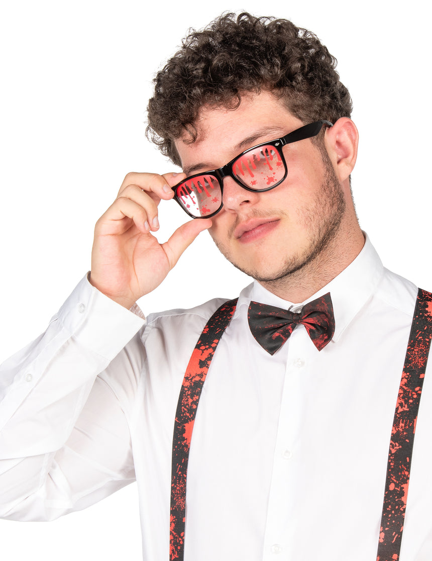 Kit accessoires noirs sanglants adulte