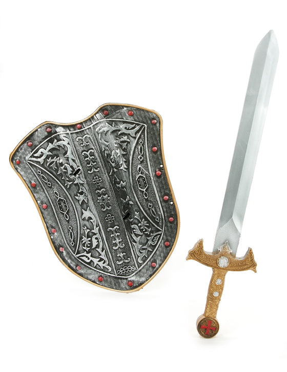 Kit bouclier et épée chevalier médiéval enfant en plastique