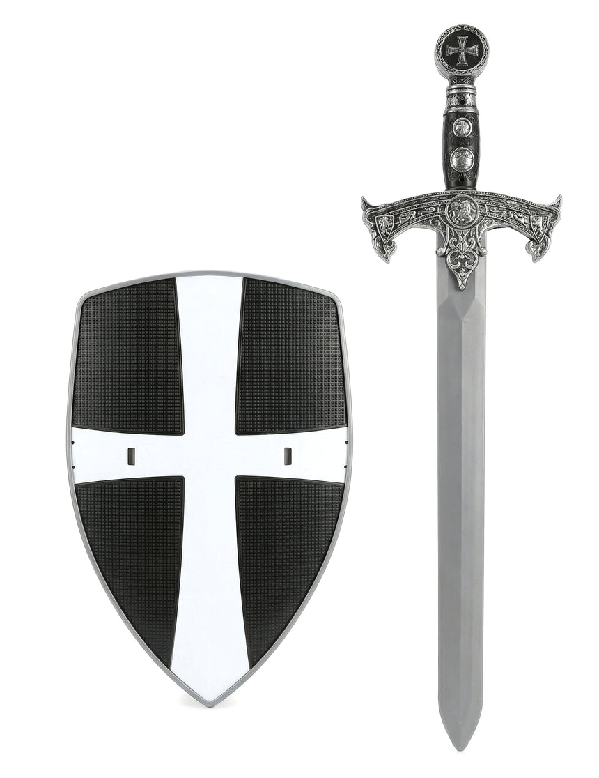 Kit bouclier et épée de chevalier croisé en plastique pour Enfant