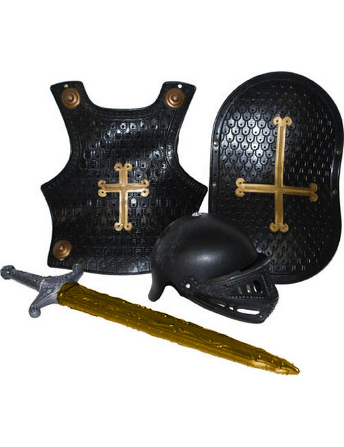 Kit chevalier noir enfant en plastique