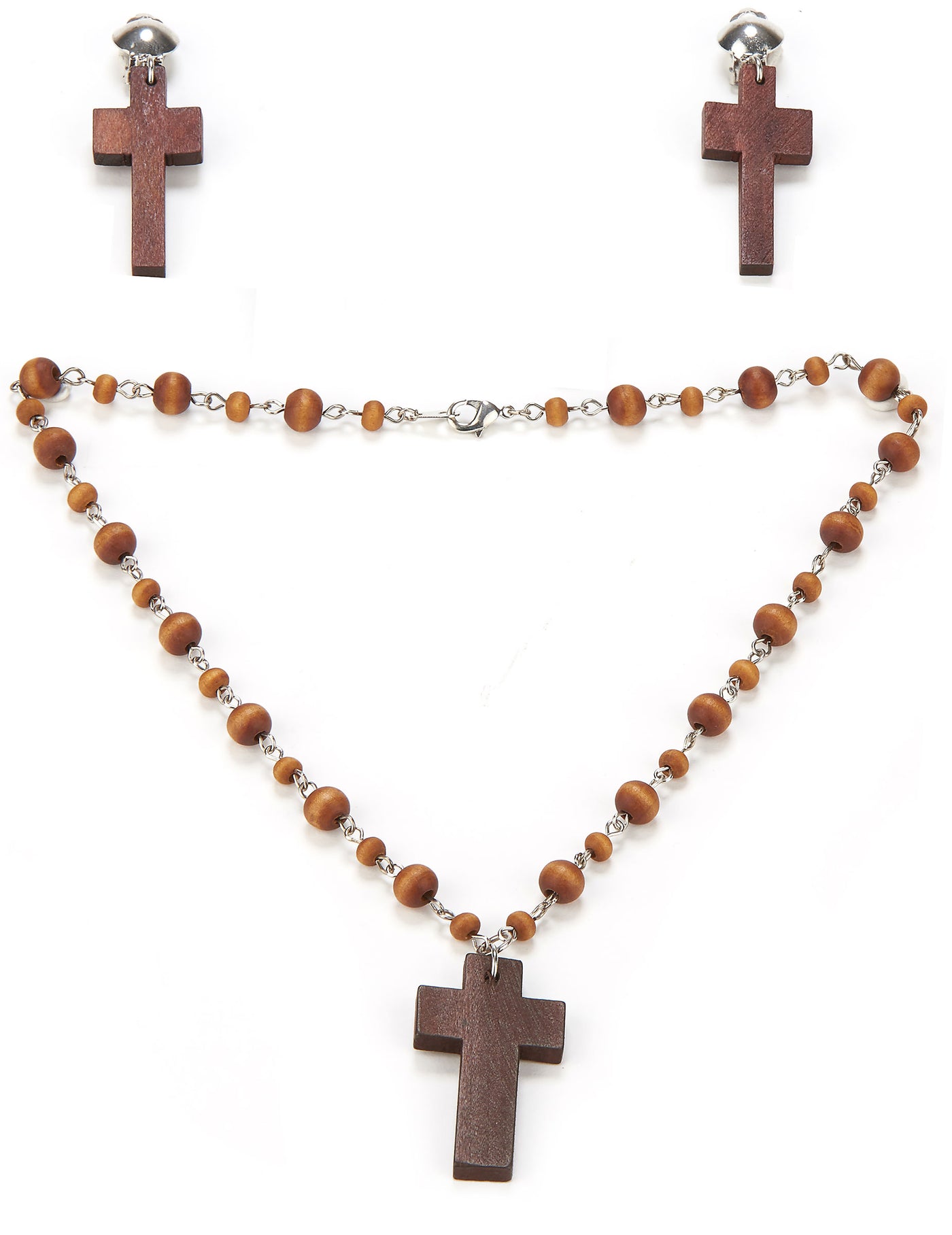 Kit collier et boucles d'oreilles religieuse femme