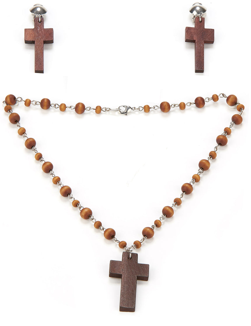 Kit collier et boucles d'oreilles religieuse femme