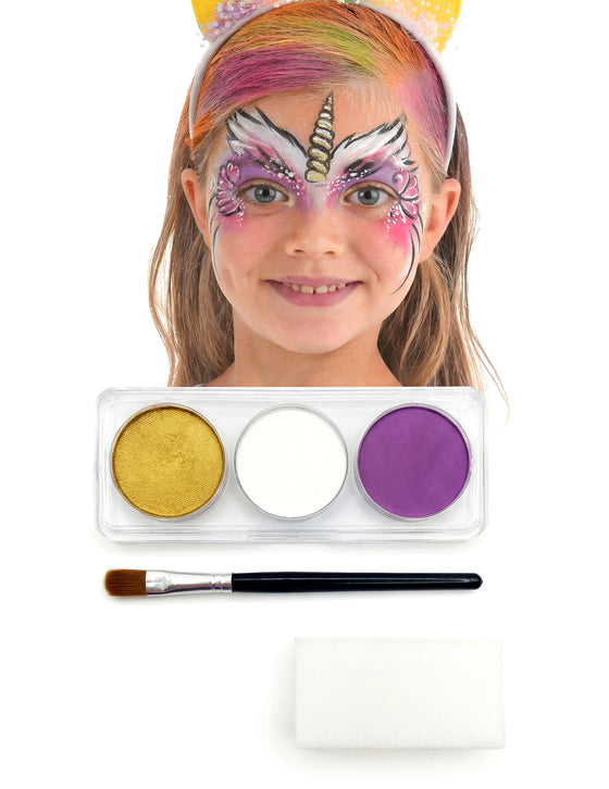 Kit maquillage licorne avec pinceau et éponge fille