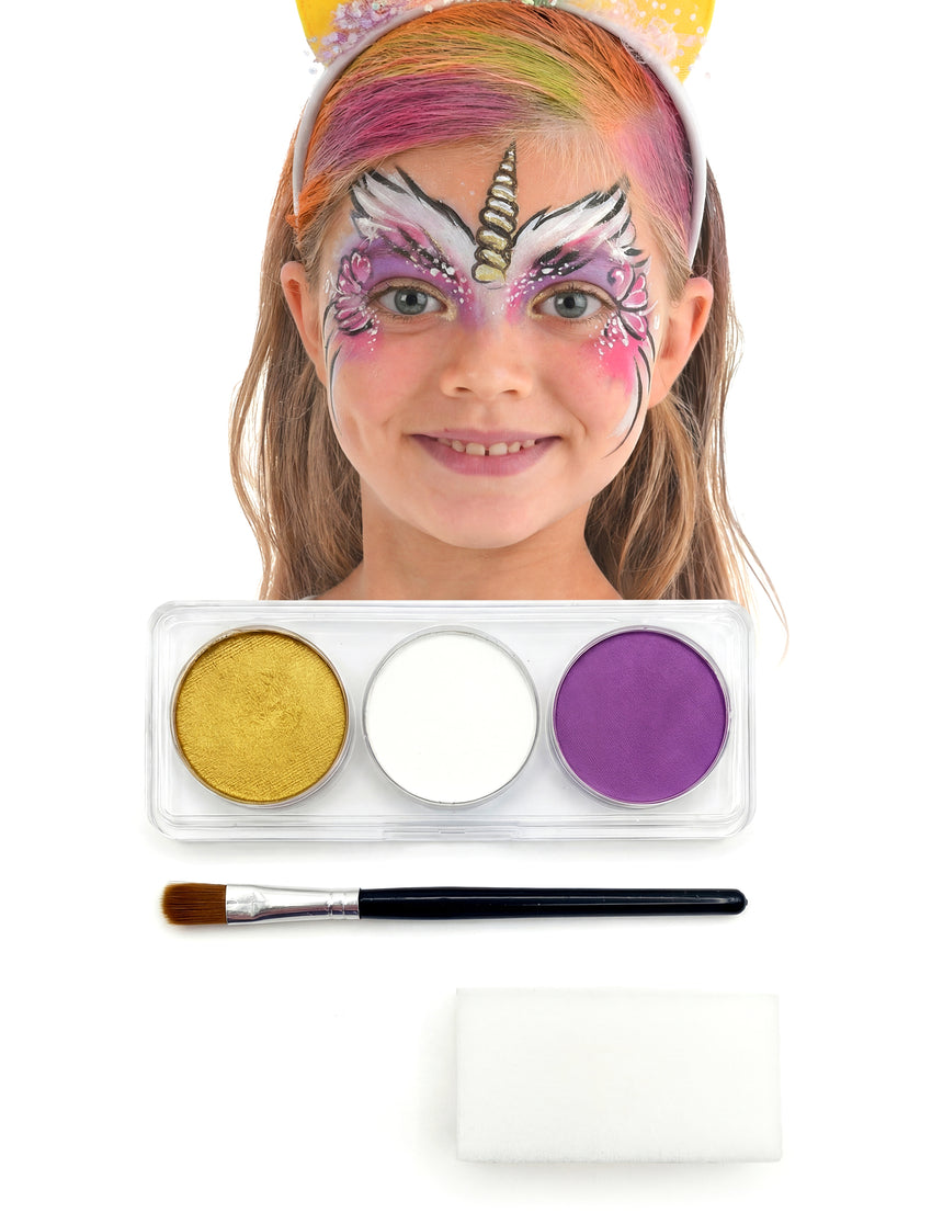 Kit maquillage licorne avec pinceau et éponge fille