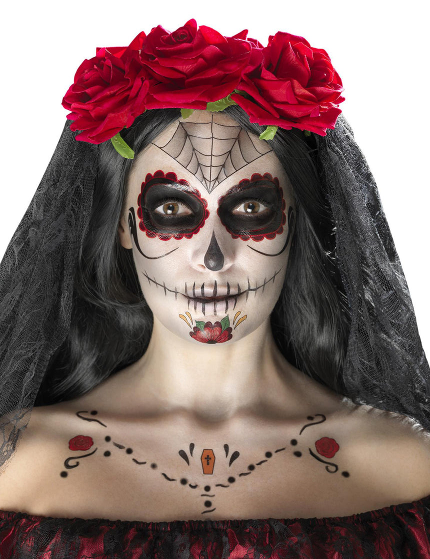 Kit maquillage princesse araignée femme Dia de los muertos