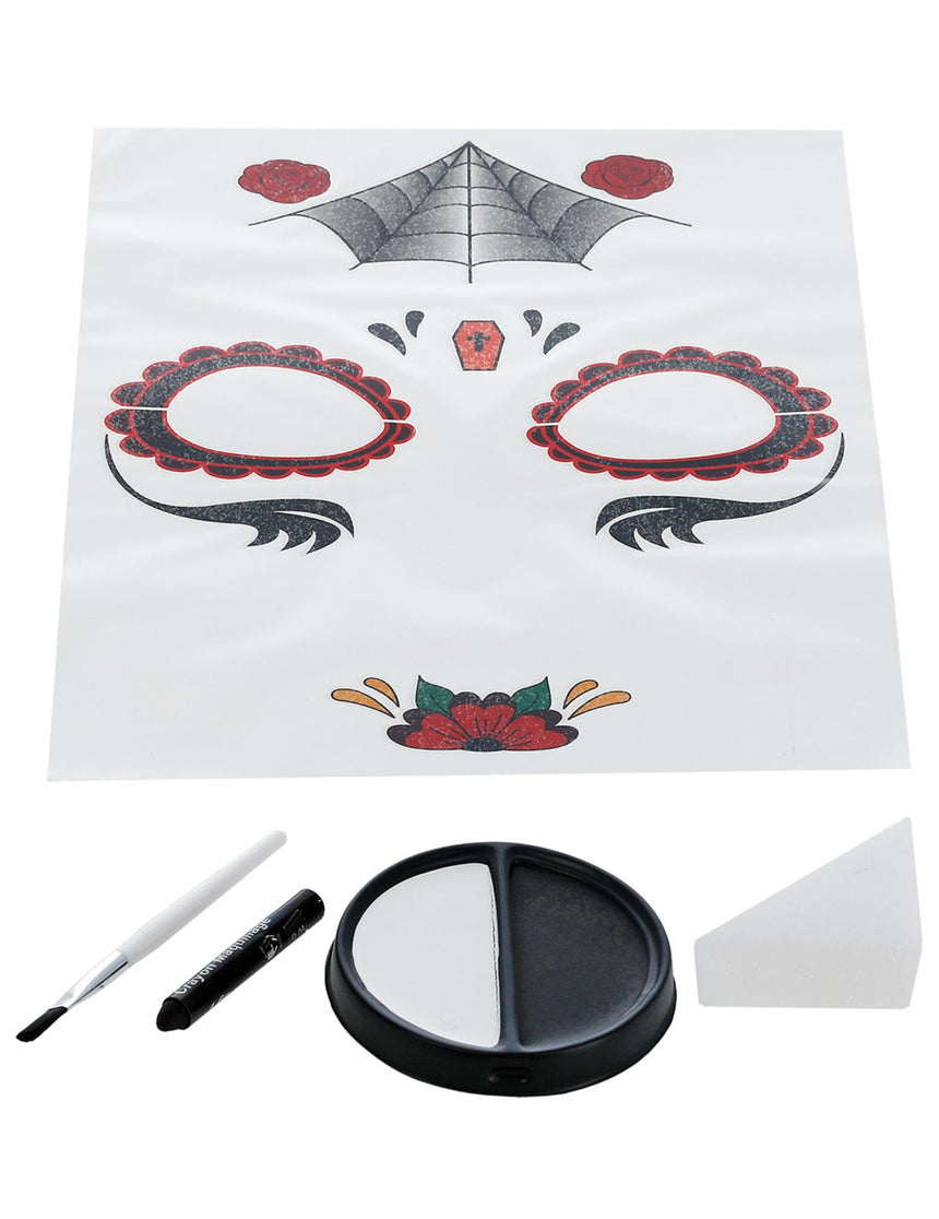 Kit maquillage princesse araignée femme Dia de los muertos