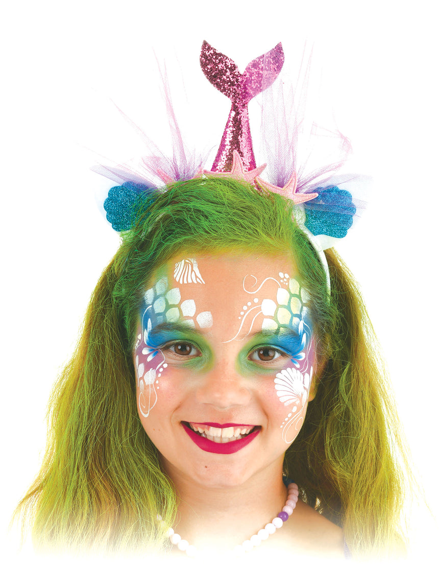Kit maquillage sirène avec pinceau et éponge fille