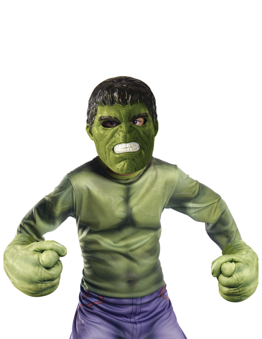 Kit masque et gants géants Hulk enfant