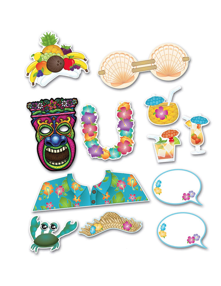Kit photobooth Hawaï 12 accessoires