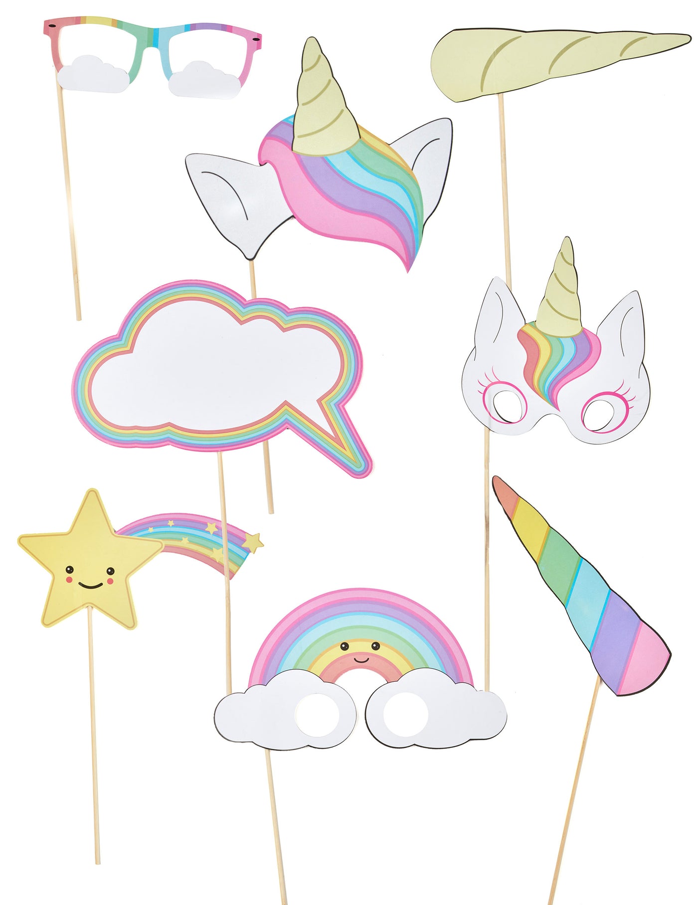 Kit photobooth bébé licorne 8 accessoires