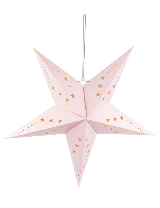 Lanterne étoile rose clair 60 cm