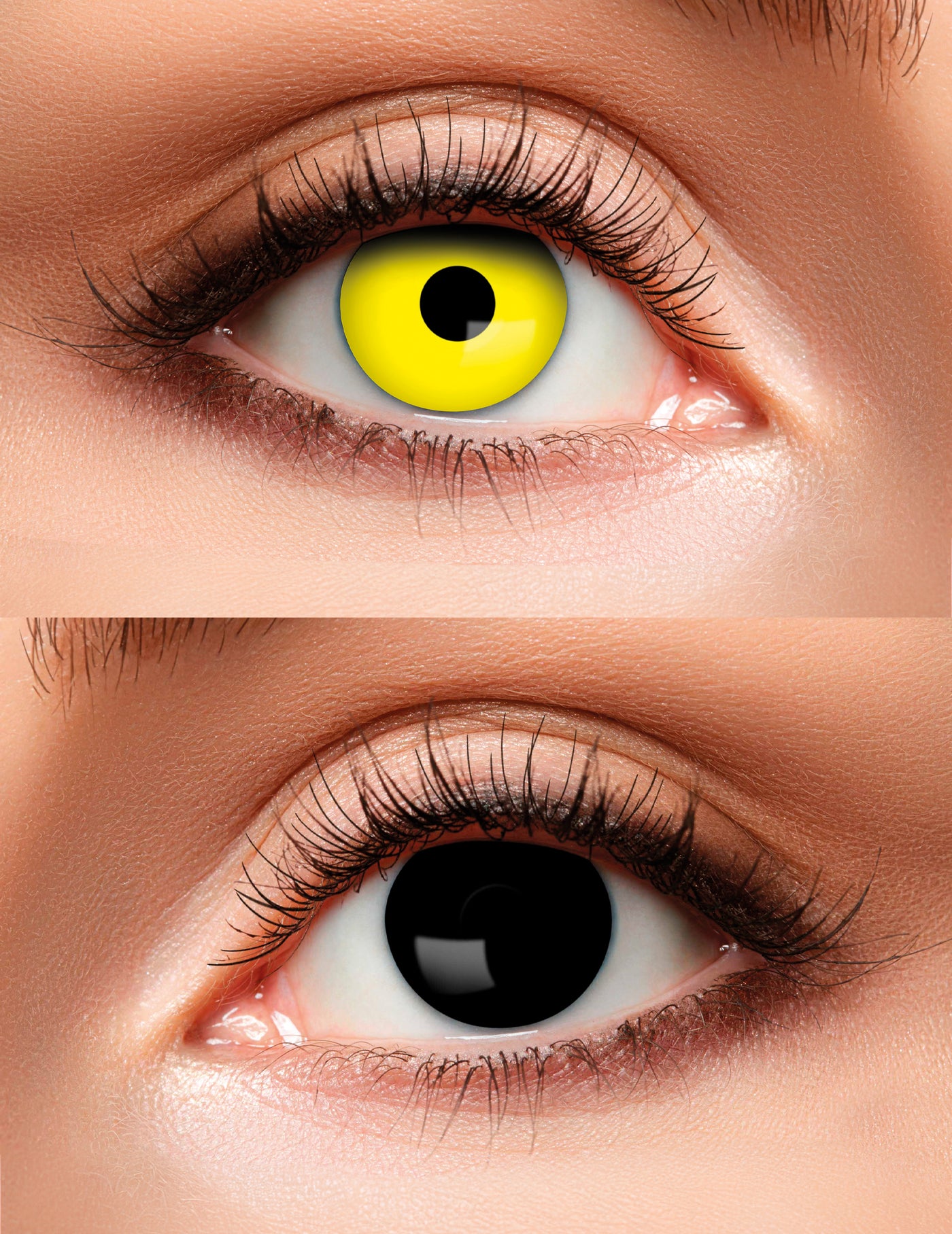 Lentilles duo jaune et noir adulte