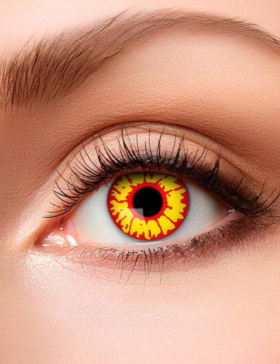 Lentilles fantaisie jaune et rouge adulte