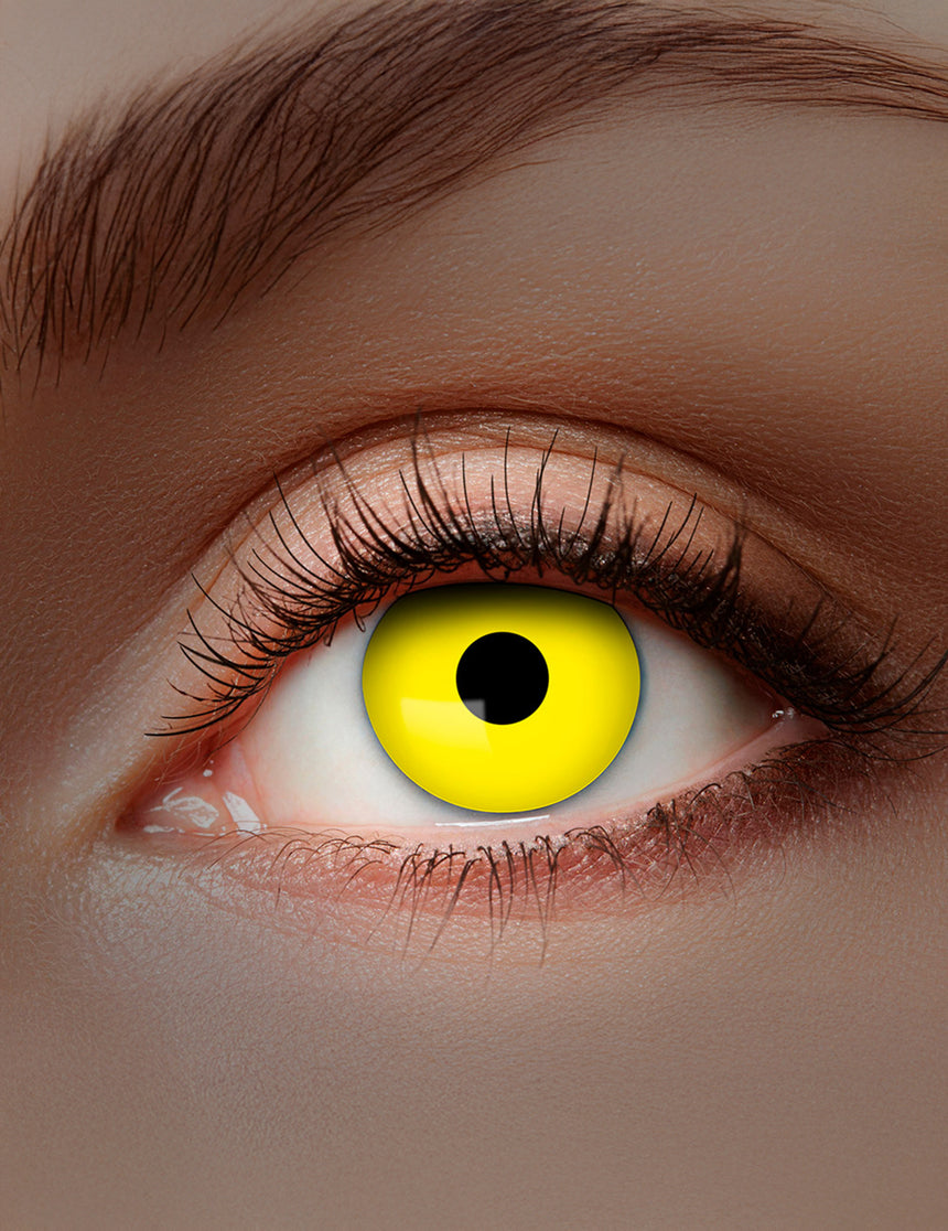 Lentilles fantaisie UV jaune adulte 1 mois