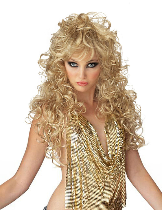 Longue perruque femme blonde 80's