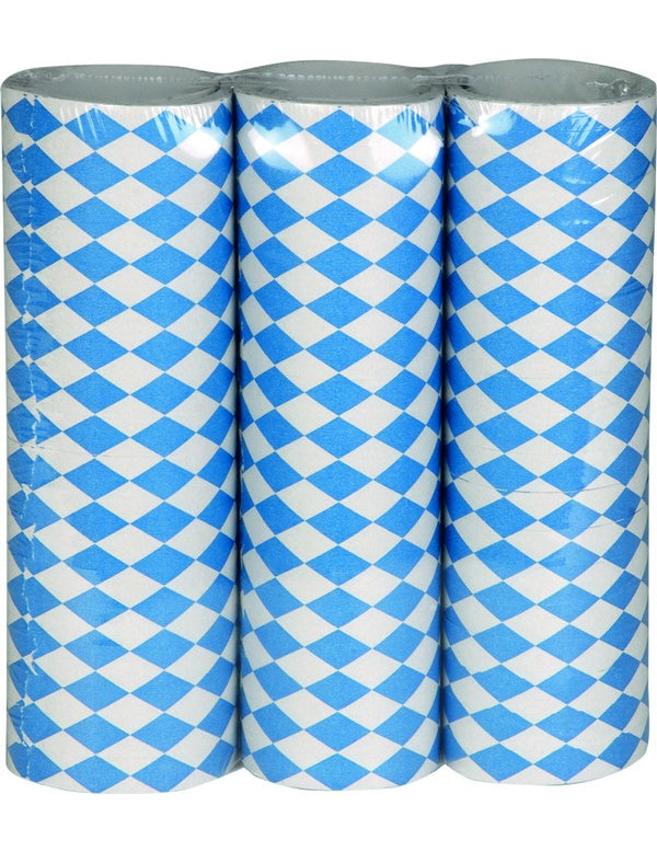 Lot 3 serpentins bleus et blancs Fête de la bière