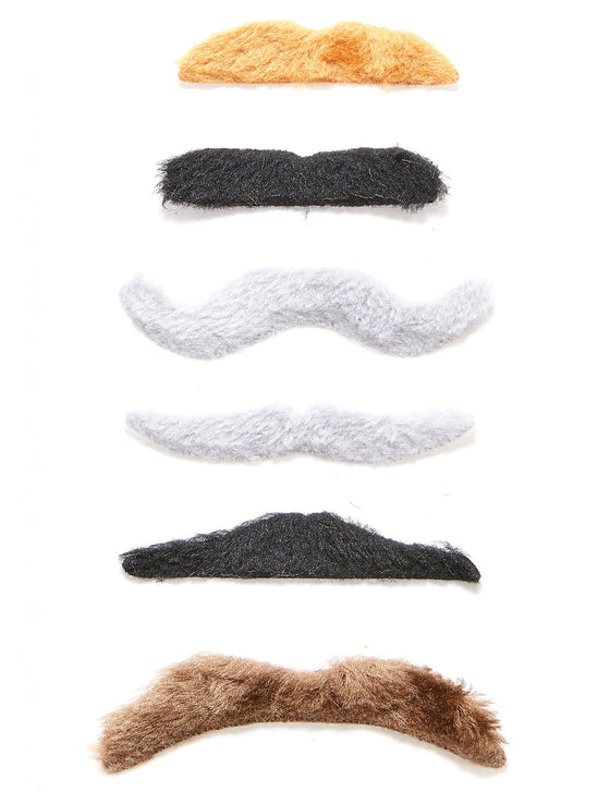 Lot 6 moustaches adhésives adulte