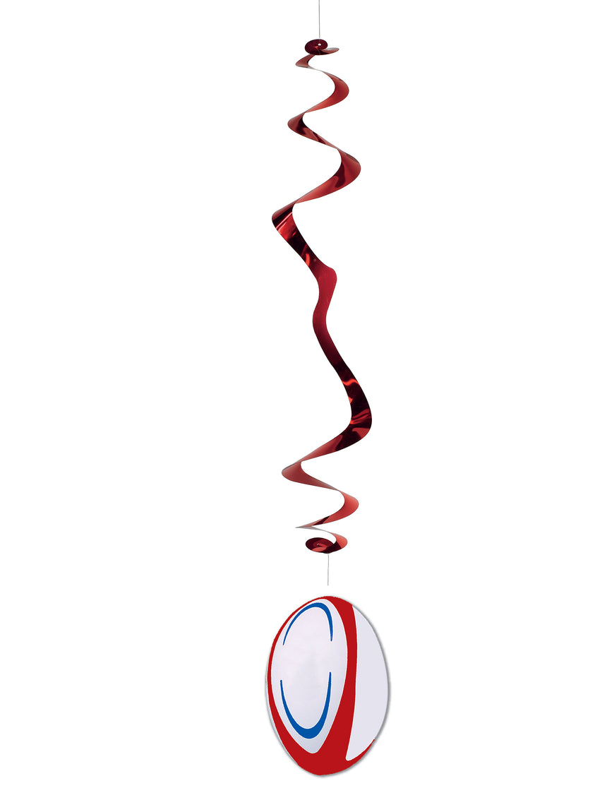Lot de 6 suspensions en papier ignifugé Ballon de rugby 80 cm