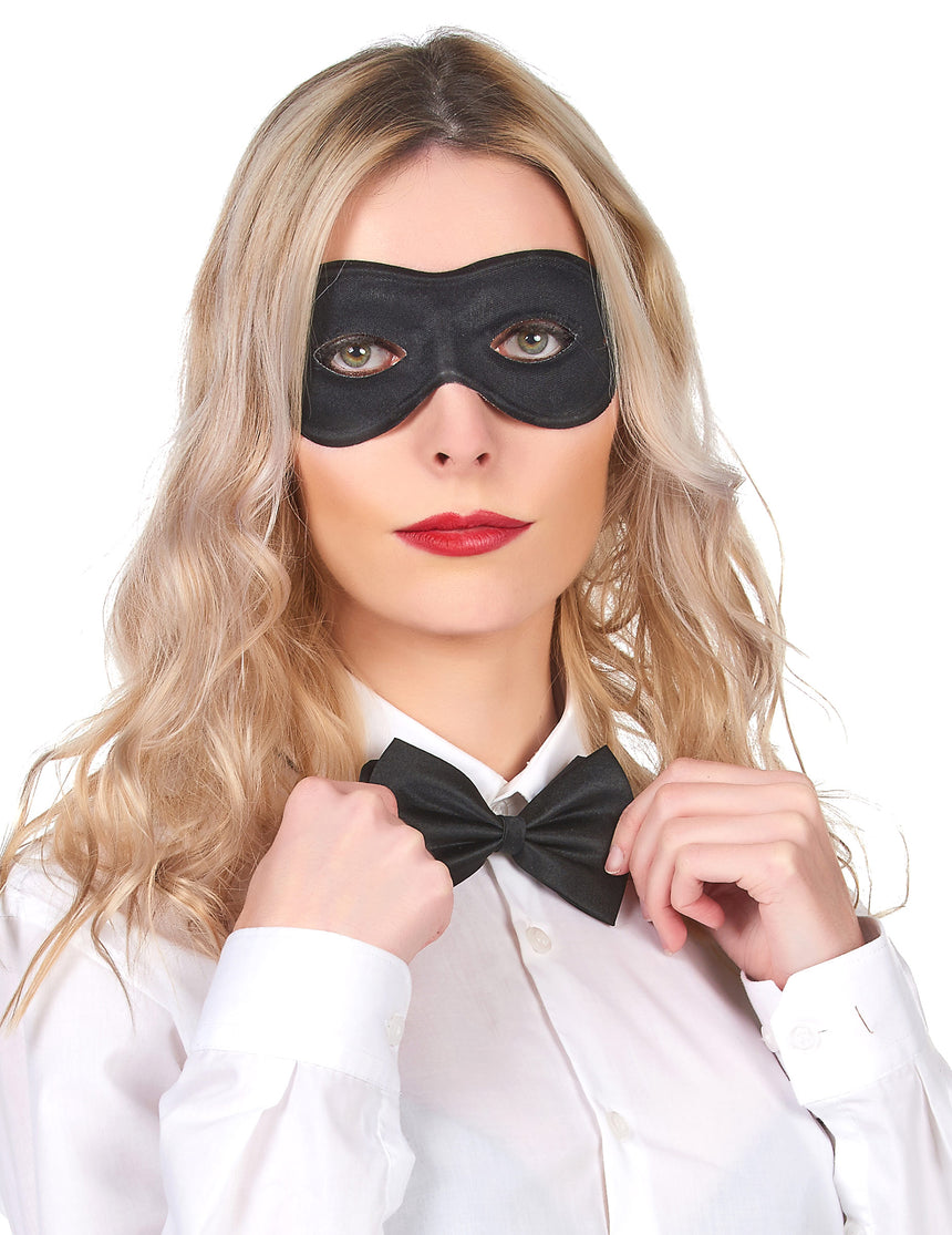 Loup noir adulte en tissu et plastique
