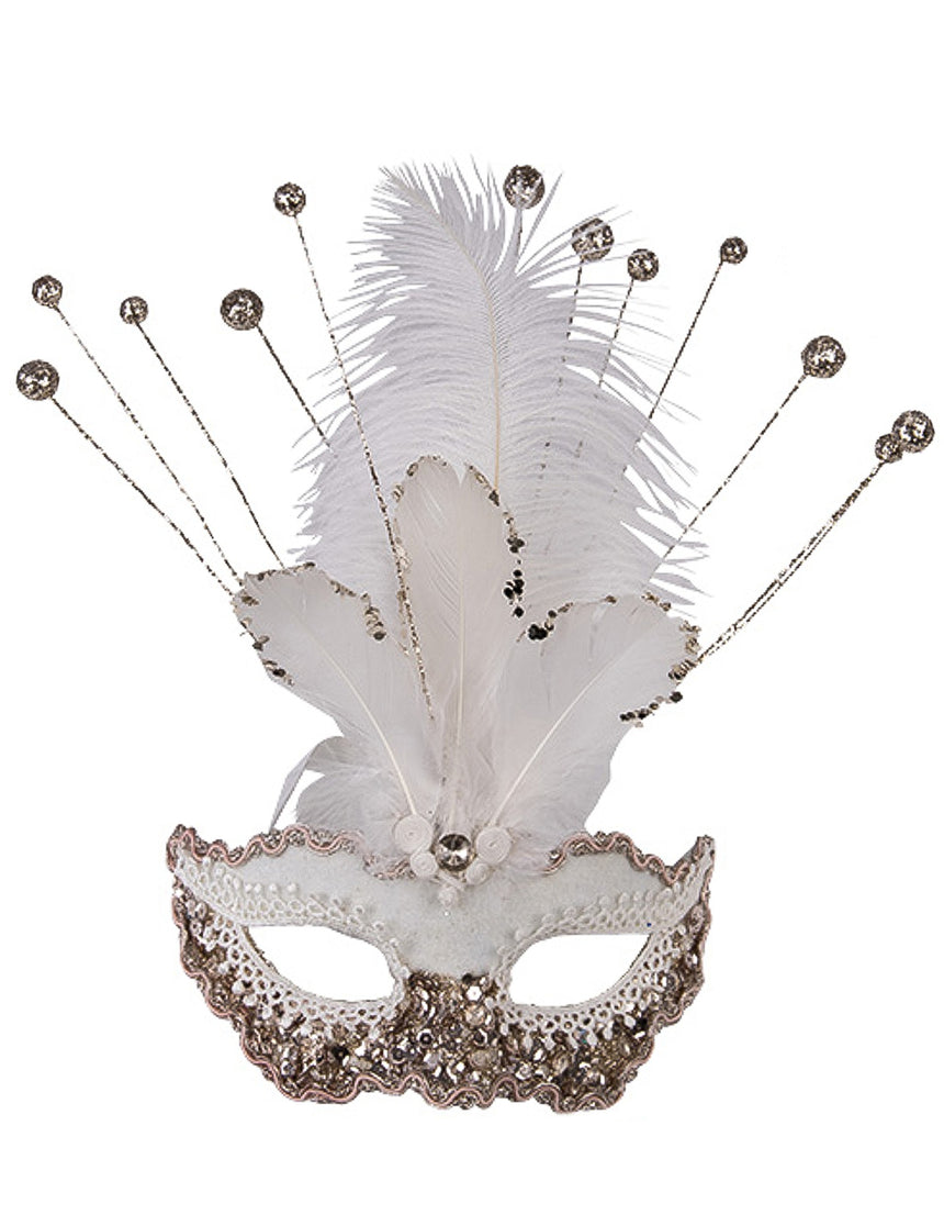 Loup pailleté blanc luxe femme