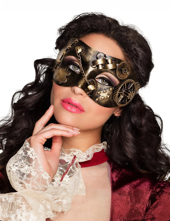 Loup steampunk rouages adulte