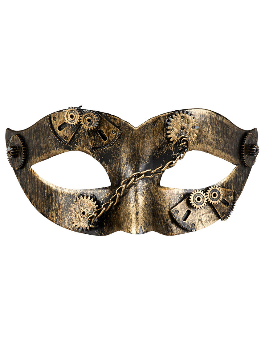 Loup steampunk rouages dorés femme
