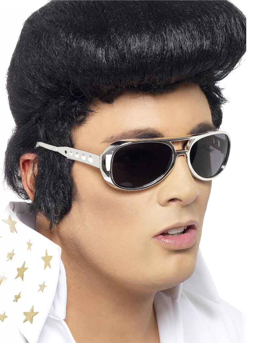 Lunette Elvis argentées adulte