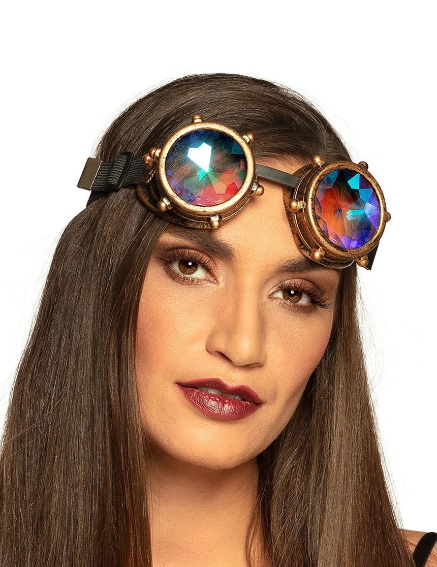 Lunettes avec verres prismes steampunk adulte
