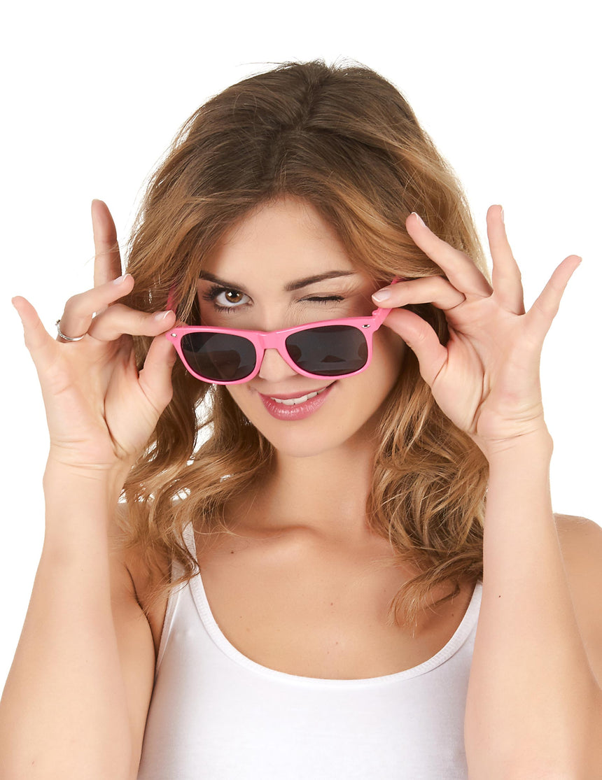 Lunettes blues fluo rose adulte