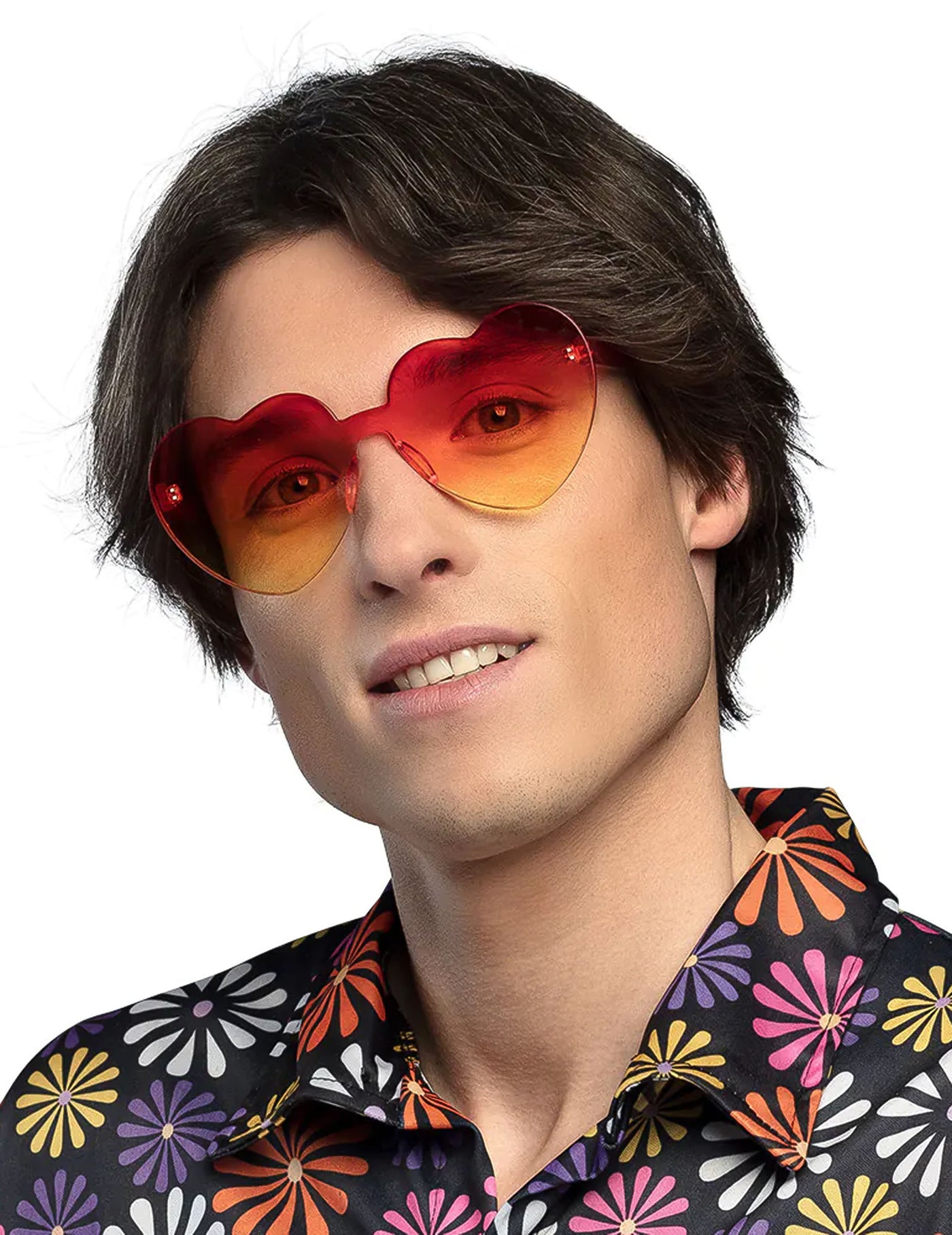 Lunettes c?ur dégradé orange et jaune adulte