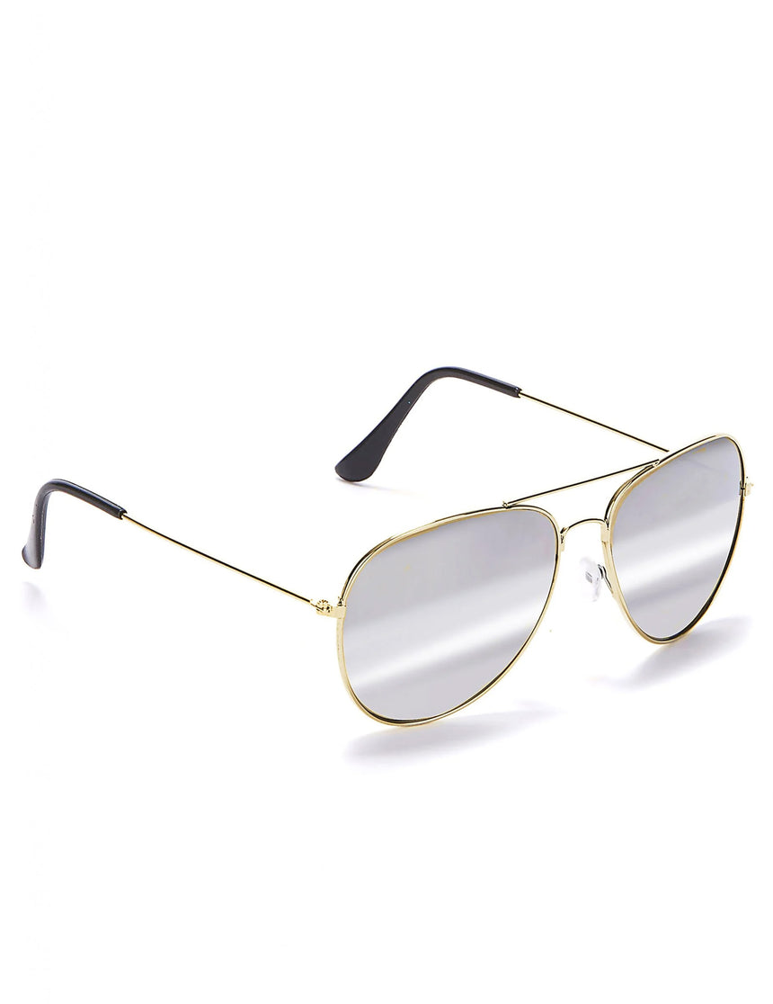 Lunettes d'aviateur contour or adulte