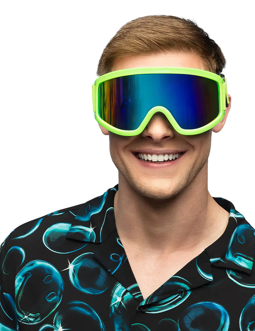 Lunettes de ski vert fluo adultes