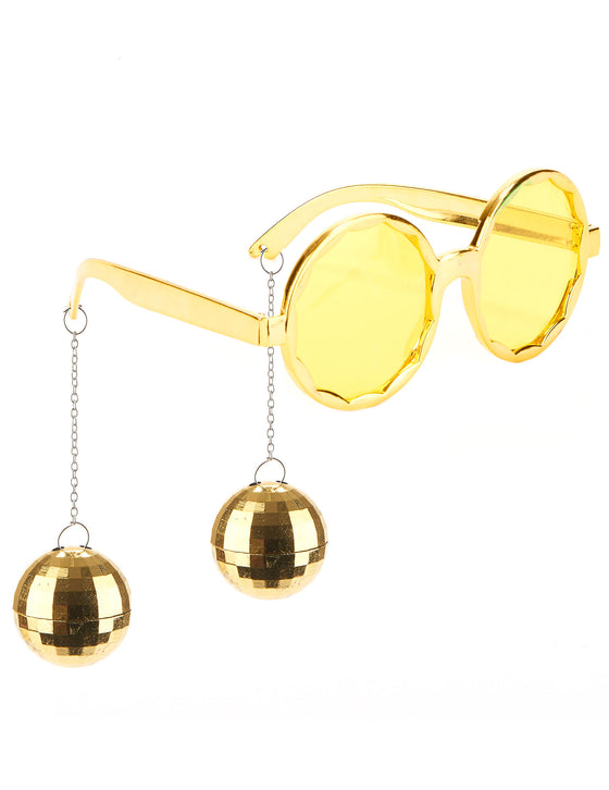 Lunettes dorées disco adulte