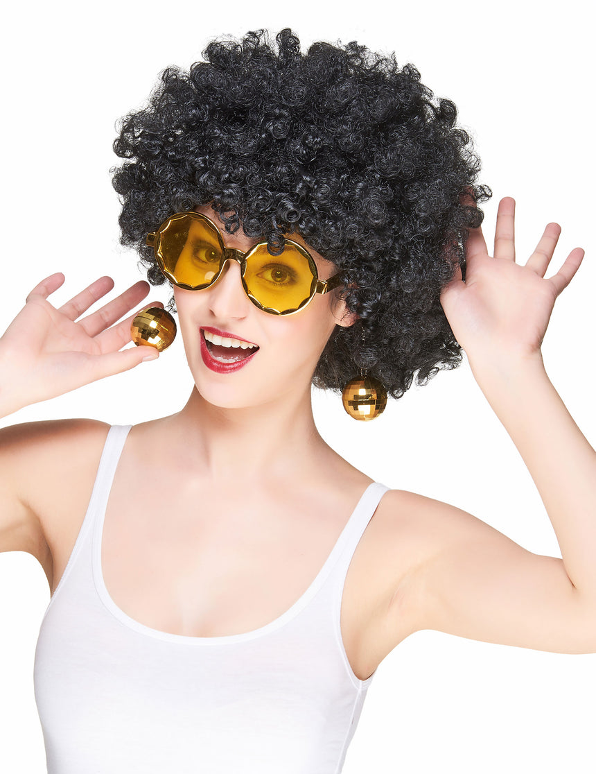 Lunettes dorées disco adulte