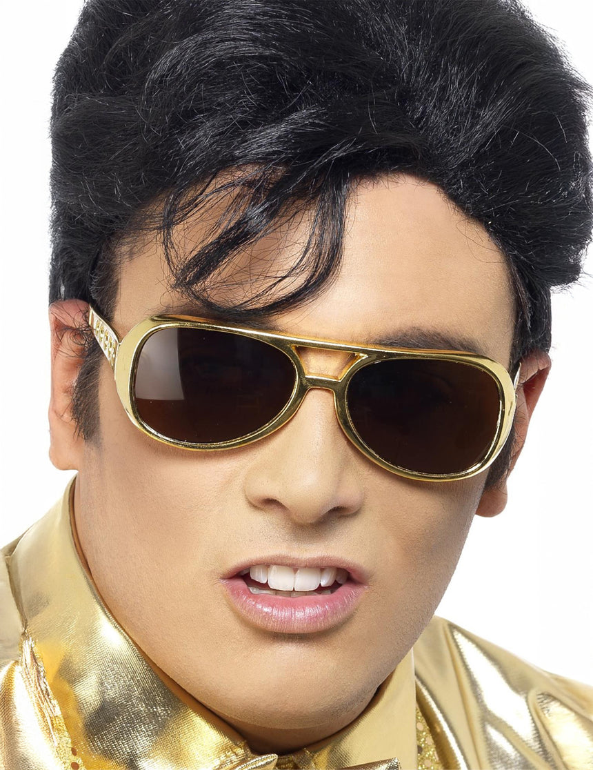 Lunettes Elvis dorées adulte