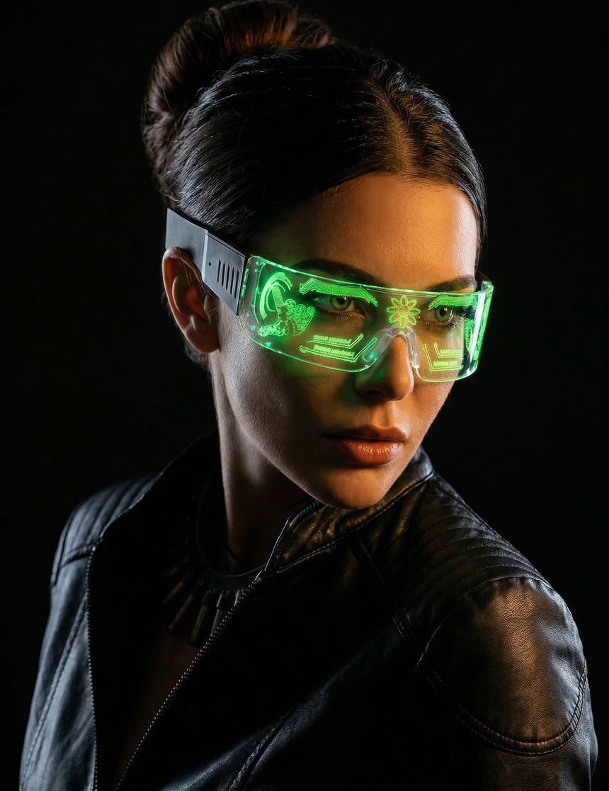 Lunettes futuristes avec LED