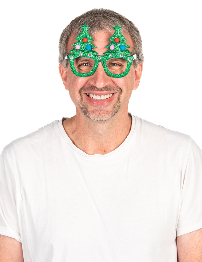 Lunettes humoristiques sapins de Noël adulte