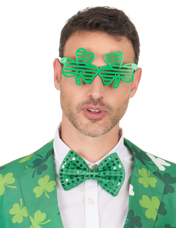 Lunettes humoristiques trèfles verts Saint-Patrick