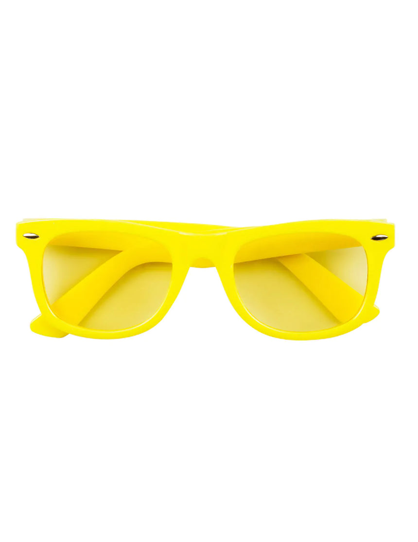 Lunettes jaune fluo 80's adulte