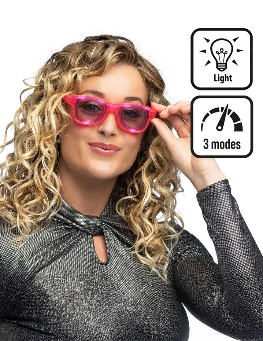 Lunettes lumineuses à LED roses
