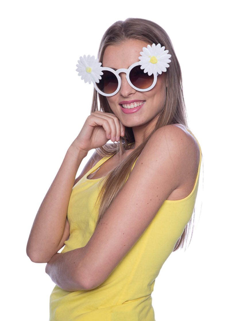Lunettes marguerites blanches adulte