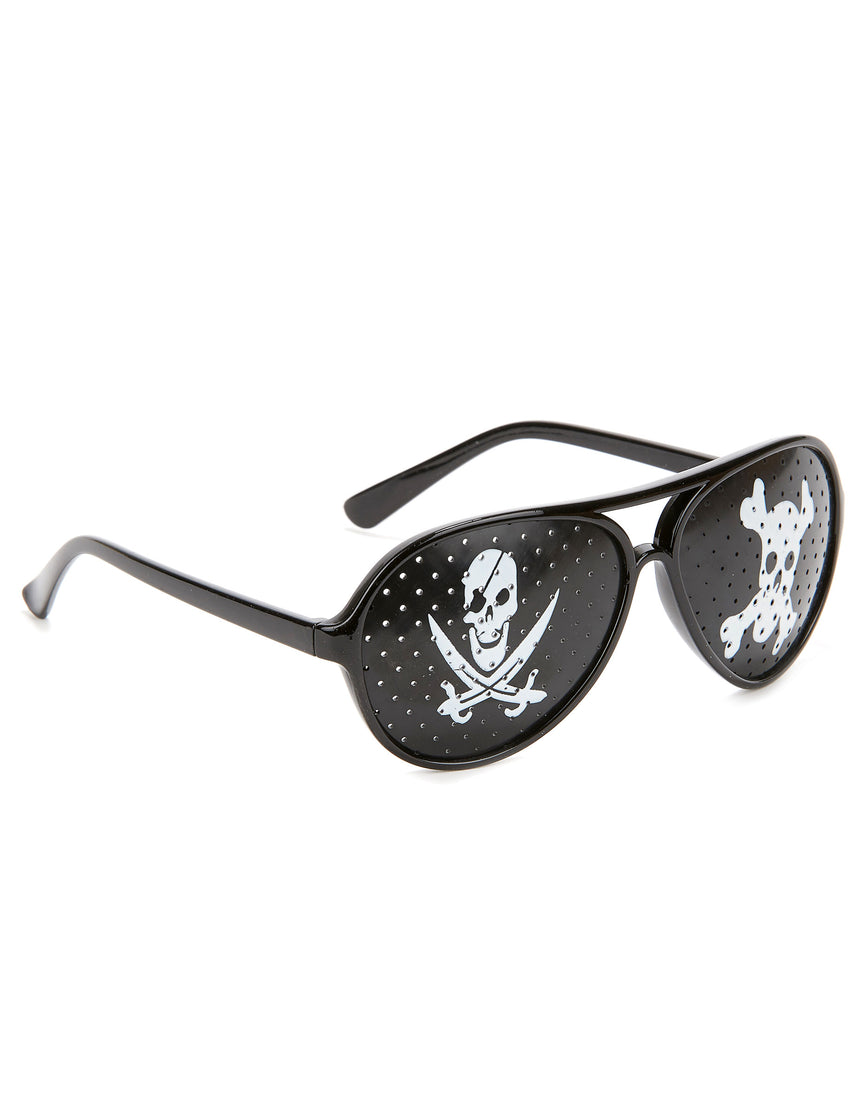 Lunettes noires pirate adulte