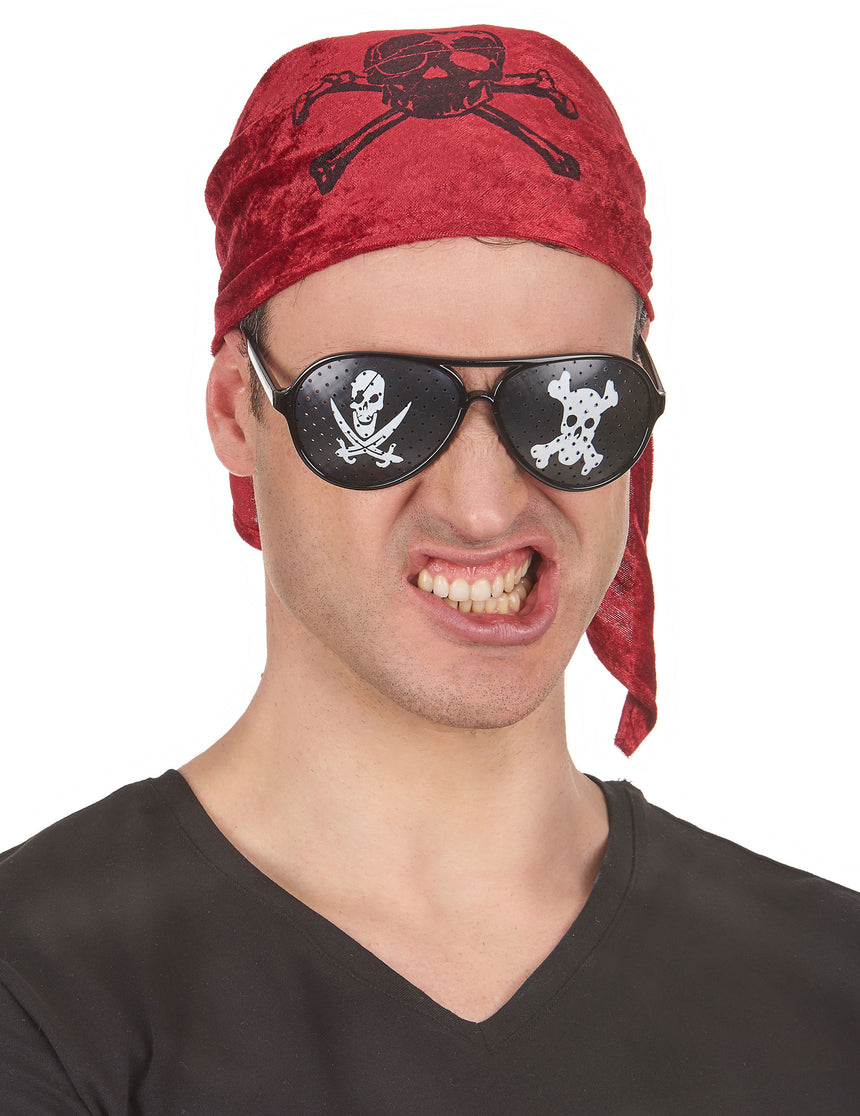 Lunettes noires pirate adulte