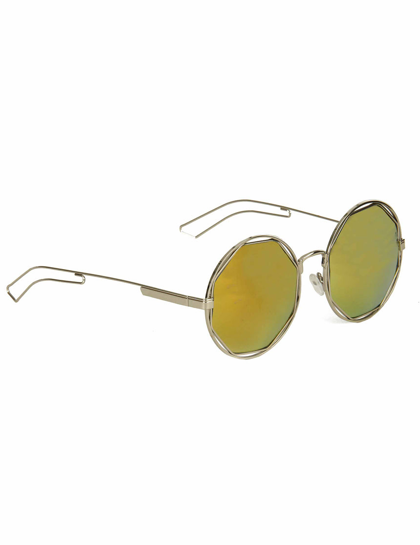 Lunettes rondes rétro métalliques argentéesadulte